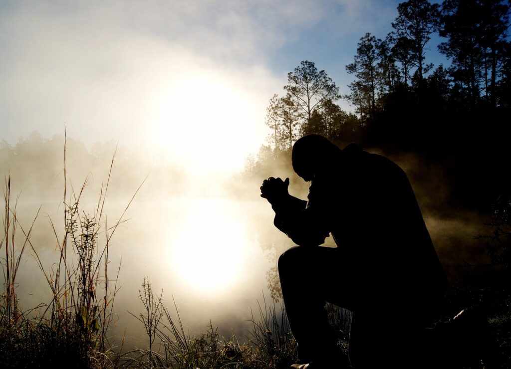 man, fog, silhouette, kneeling, kneel, pray, praying, male silhouette, praying man, prayer, foggy, misty, haze, mist, dawn, dusk, landscape, outdoors, person, pray, pray, pray, praying, praying, prayer, prayer, prayer, prayer, prayer